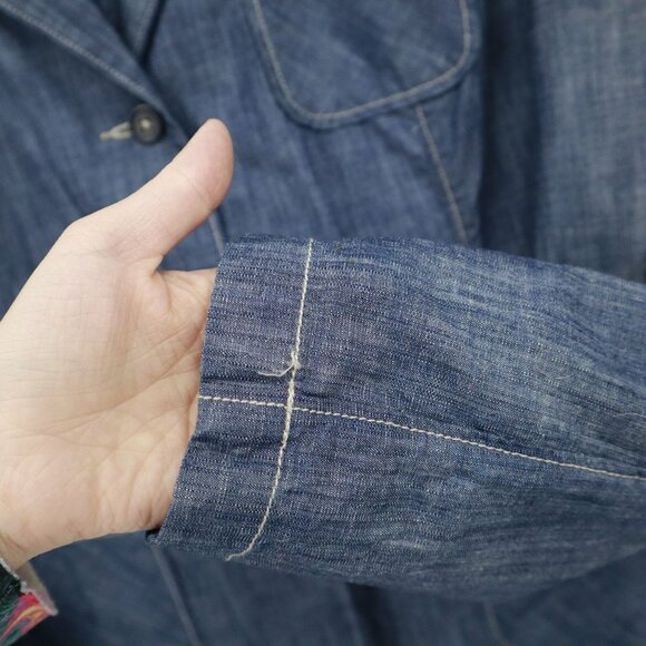 Tea Blazer Womens L Blue Retro Preppy Academia Twee 70's Classic Timeless Casual - Picture 7 of 16